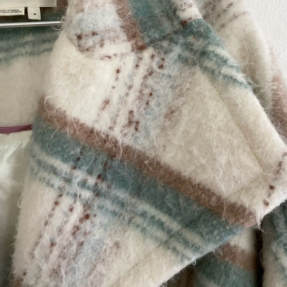 Anthropologie Cream and Blue Plaid Jacket - Picture 4 of 6